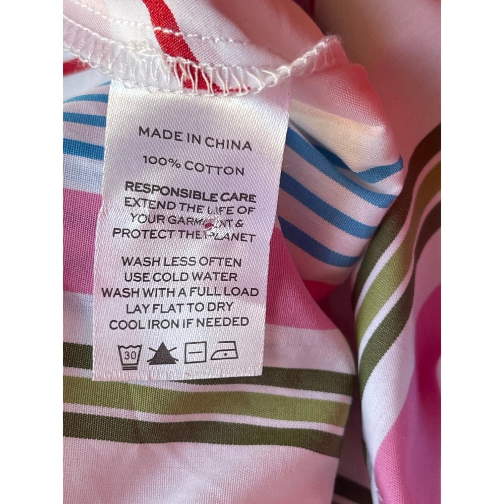Hill House Home The Gigi Dress Rainbow Stripe Tiered Cotton Mini XS NEW - Picture 8 of 10